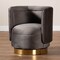 Baxton Studio Saffi Grey Velvet Upholstered Gold Finished Swivel Accent Chair 163-10573 - alternate 7